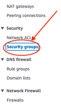 AWS VPC Security Group Location